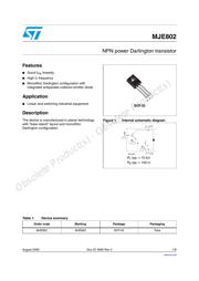 MJE802 Datenblatt PDF