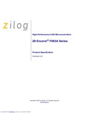 Z8F083ASH020SG datasheet.datasheet_page 1