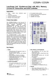 CC2510F32RSPR Datenblatt PDF