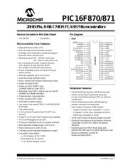 PIC16F872T-I/SO Datenblatt PDF